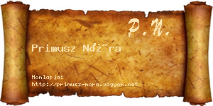 Primusz Nóra névjegykártya