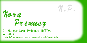 nora primusz business card